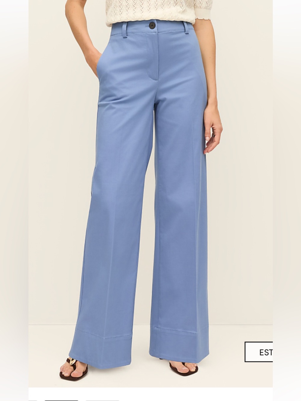 Ann Taylor Wide-Leg High-Rise Pants in Periwinkle Blue
